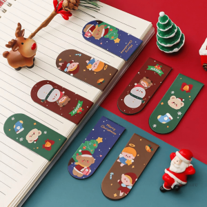 Marque-page Noël magnétique avec motifs colorés