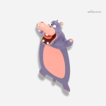 Marque-page original hippopotame en design ludique