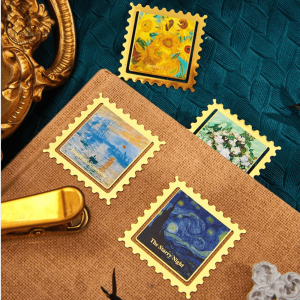 Accessoire de lecture original avec motif timbre