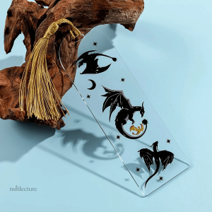 Marque-page transparent avec motif dragons