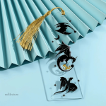 Marque-page décoratif en plastique transparent, design dragons