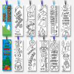 Papier à colorier pour marque-pages inspirés de la nature