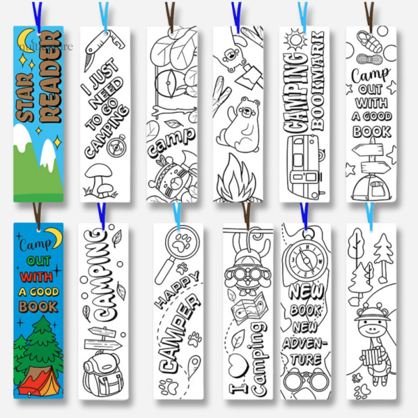 Papier à colorier pour marque-pages inspirés de la nature