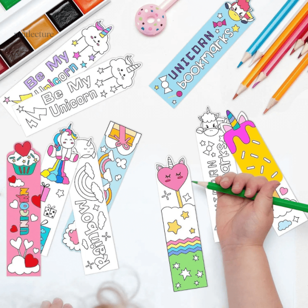 Marque-pages de licorne à colorier pour enfants