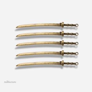 Marque-page stylisé en métal, inspiré des sabres