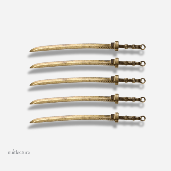 Marque-page stylisé en métal, inspiré des sabres
