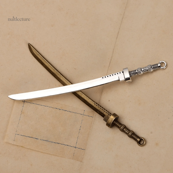 Sabre en métal, marque-page pour lecteurs avertis