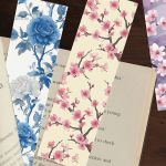 Marque-page floral unique en papier, design élégant