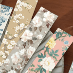 Original marque-page en papier, motif floral attrayant