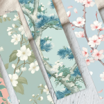 Papier de marque-page orné de motifs floraux délicats