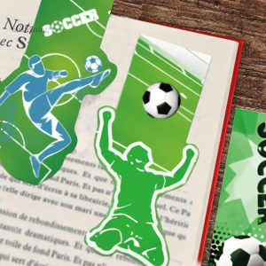Marque-pages en papier sur le thème du football