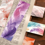 Décoration en papier pour livres, style plume artistique