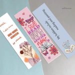 Marque-pages en papier avec messages fleuris
