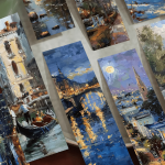 Marque-pages en papier avec paysages uniques