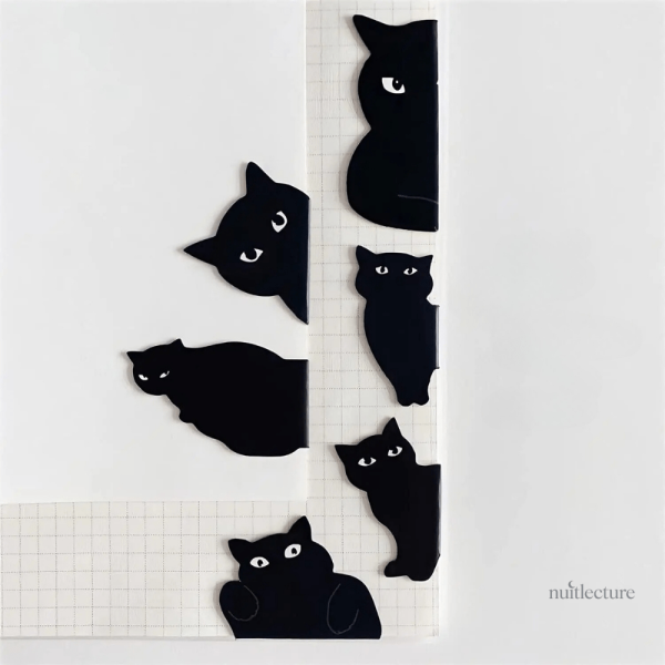Marque-pages magnétiques colorés, thème chats