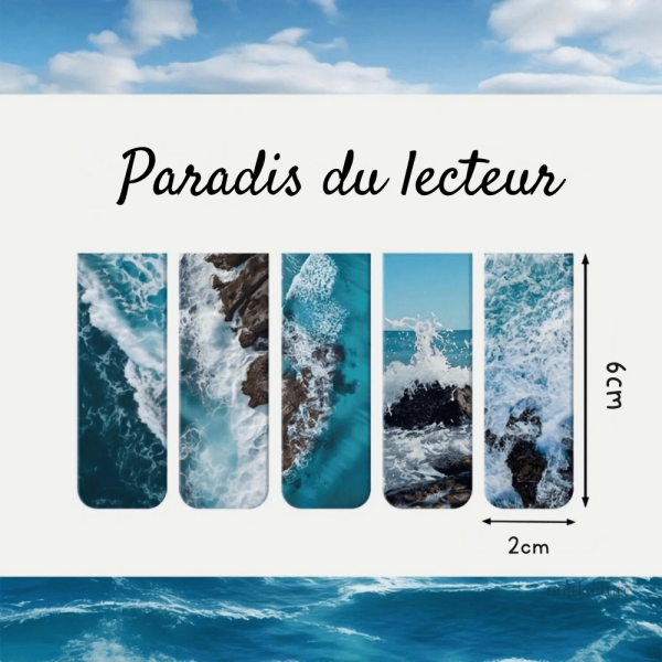 Magnétisme et esthétique marine : marque-pages uniques