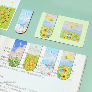 Marque-pages magnétiques aux motifs de fleurs colorés