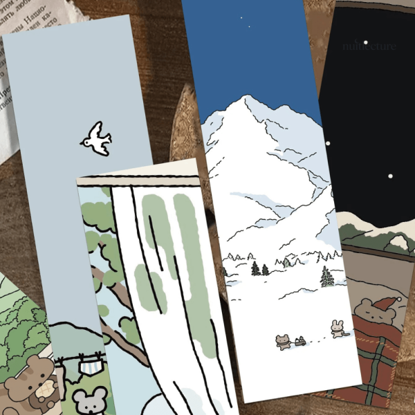 Oursons mignons sur marque-pages pour jeunes lecteurs