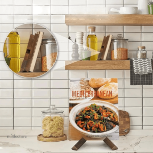 Support de livre de cuisine, design élégant en bois