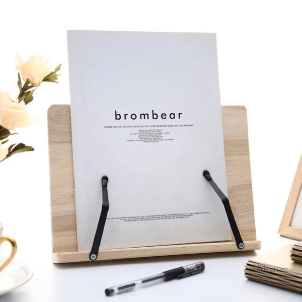 Support de livre en bois design moderne