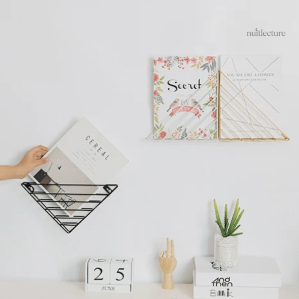Porte livre mural minimaliste chic