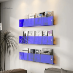 Support livre mural transparent moderne