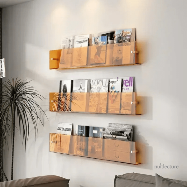 Porte livre design mural en acrylique 50cm