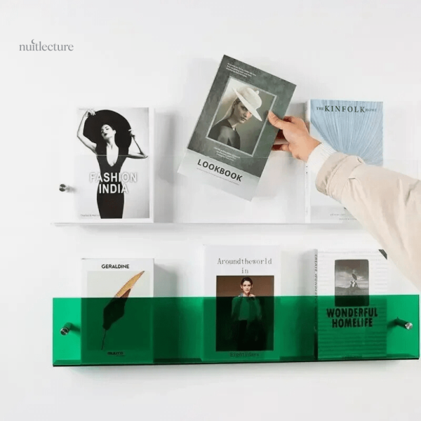Porte livre acrylique transparent pour rangement