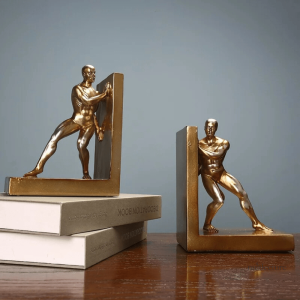 Serre-livre en résine design sportif doré