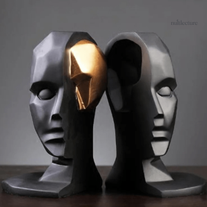 Serre-livre décoratif en forme de tête humaine