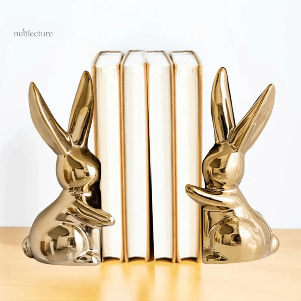 Serre-livre moderne en céramique avec motifs de lapins