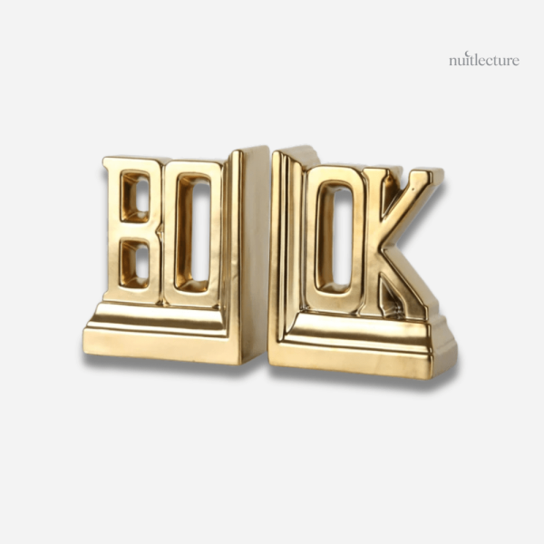 Support de livres doré pour bibliothèque chic