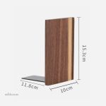 Élément décoratif en bois, serre-livre noyer chic