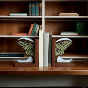 Serre-livre en bois design Papillon lune