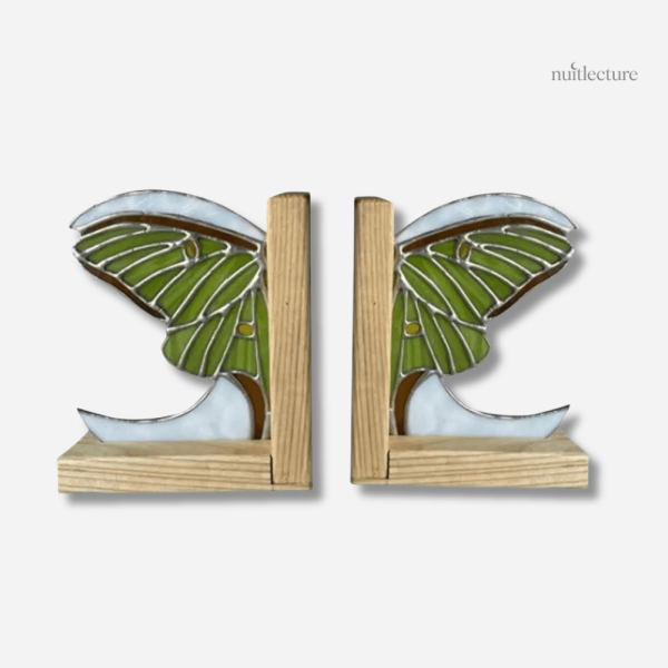 Serre-livre en bois avec motif papillon élégant