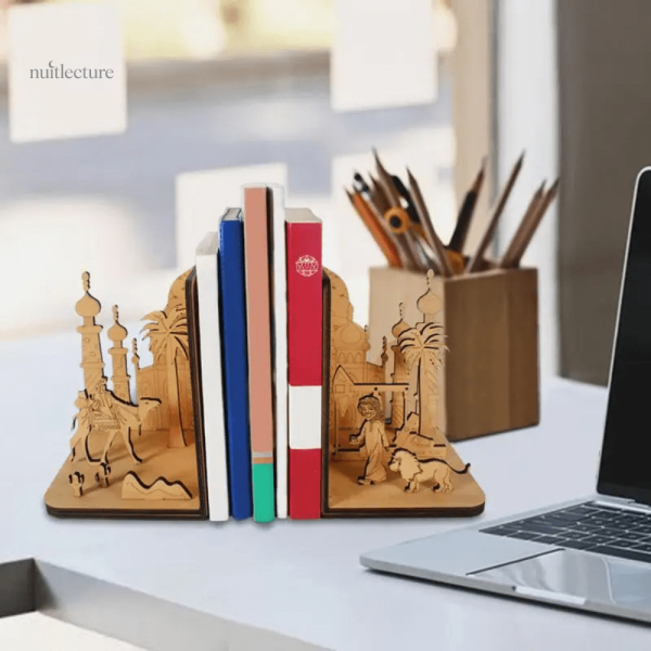 Serre-livre en bois décoratif style asiatique