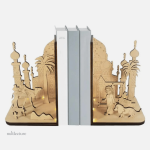 Serre-livre design en bois avec motif oriental
