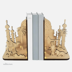 Serre-livre design en bois avec motif oriental