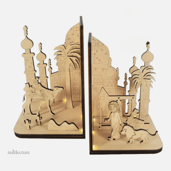 Serre-livre artistique en bois pour livres et objets