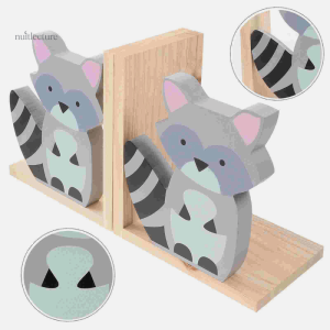 Serre-livre en bois design renard
