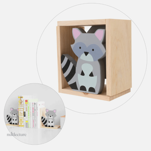 Serre-livre en bois thème animal