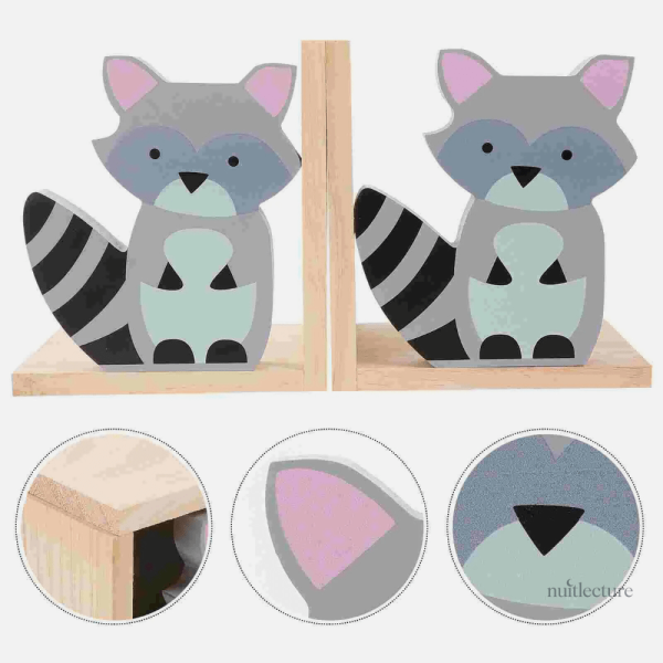 Accessoire déco en bois : serre-livre renard
