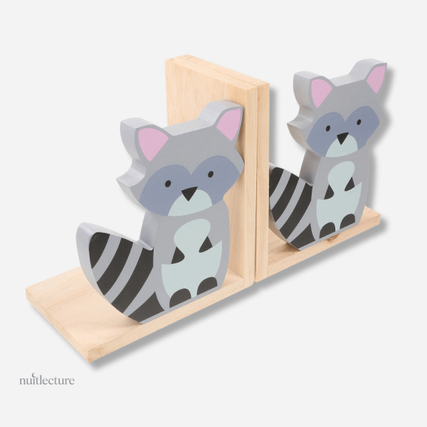 Élément décoratif en bois pour livres, renard