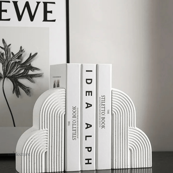Serre-livre décoratif en céramique blanche