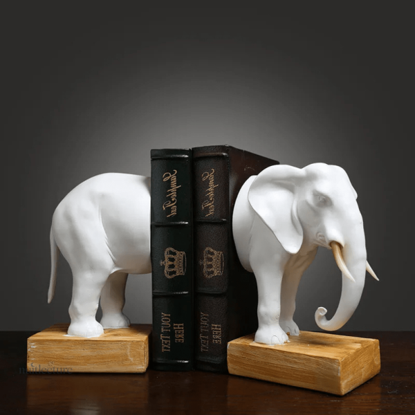 Serre-livres en céramique avec design éléphant