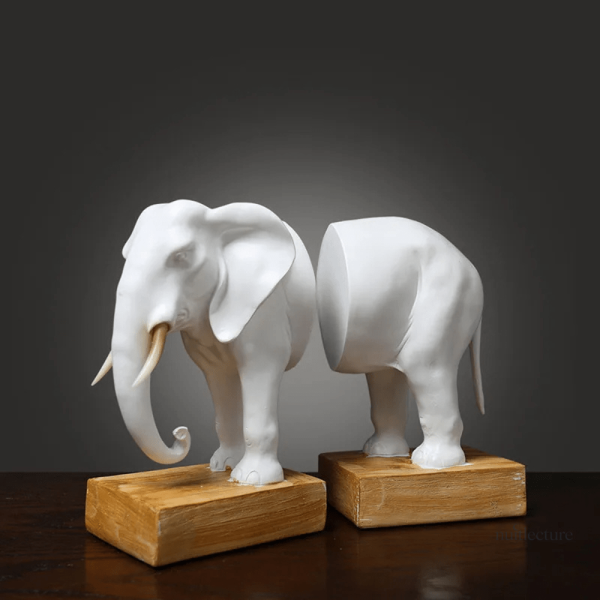 Éléphant en céramique, support de livres original