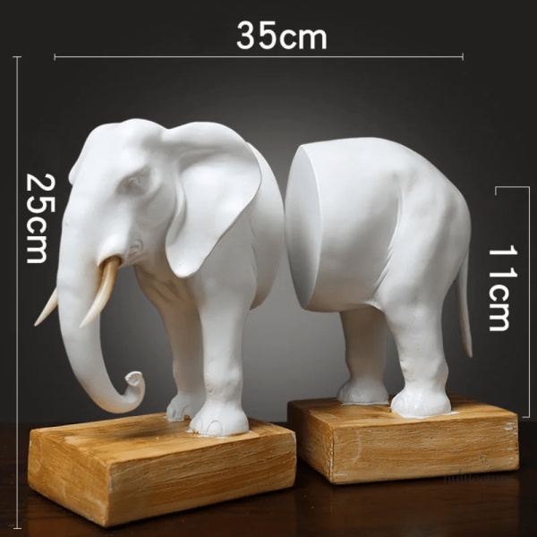Éléphant décoratif en céramique, accessoire de rangement