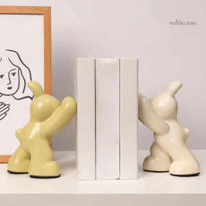 Petit lapin en céramique, accessoire de bureau