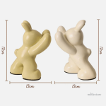 Décoration de bureau : serre-livre céramique avec lapins