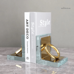 Serre-livre décoratif en cristal transparent
